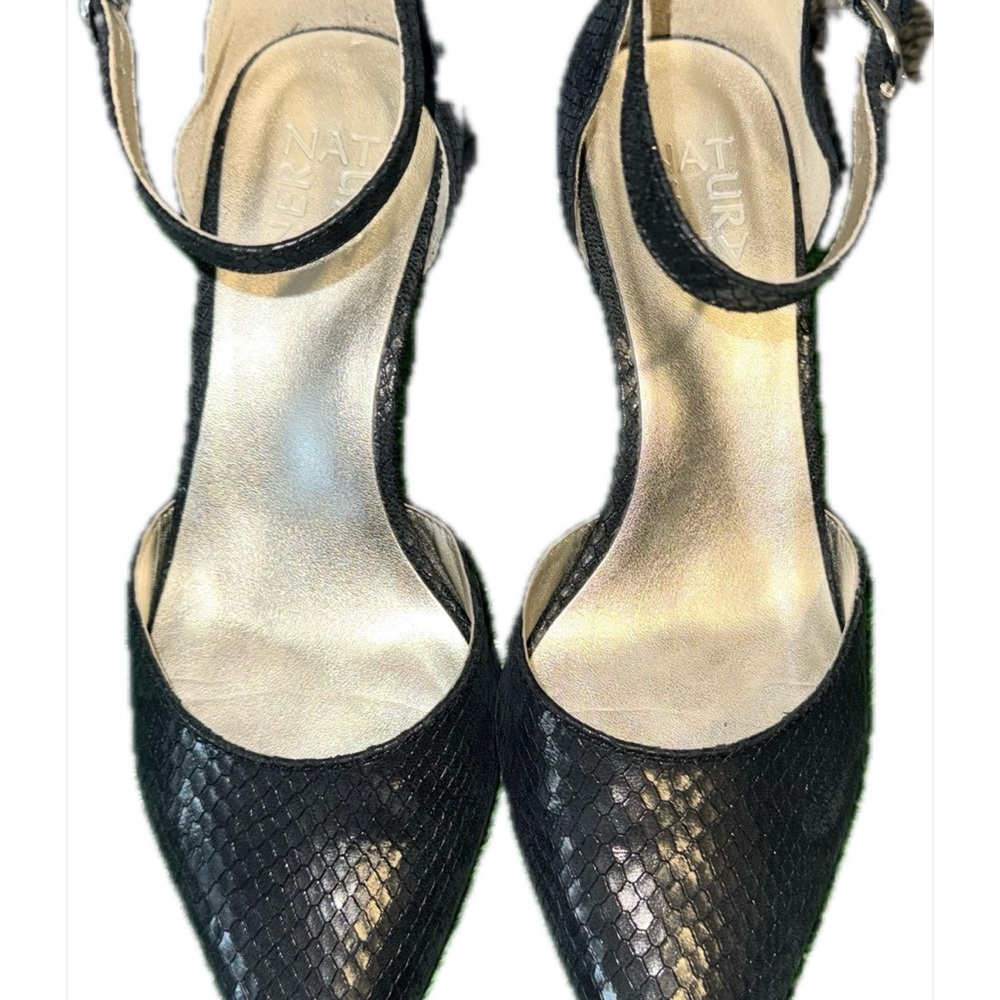 Naturalizer Edris Black Snake Print d’Orsay Pumps Size 7W